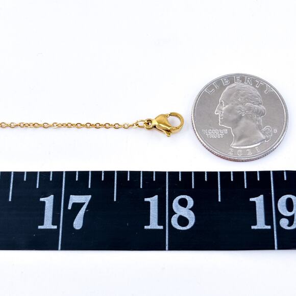 Vintage Gold-Tone Stainless Steel Cable Chain Necklace 16–18" Adjustable - Picture 2 of 3